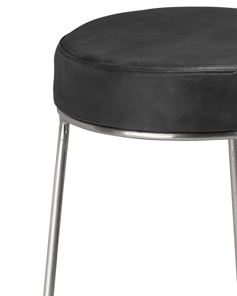 Black discount leather stool