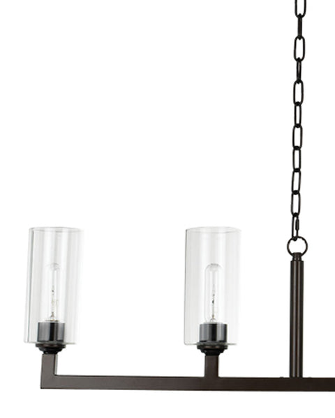 Open Box Prospect 6-Light Linear Chandelier, Aged Brass, Open Box