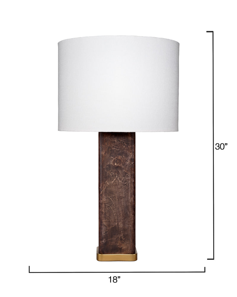 preston table lamp - burl wood