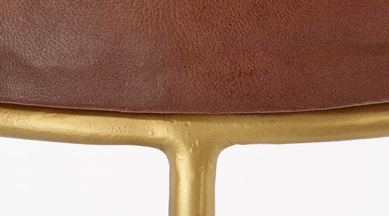 henry round leather bar stool