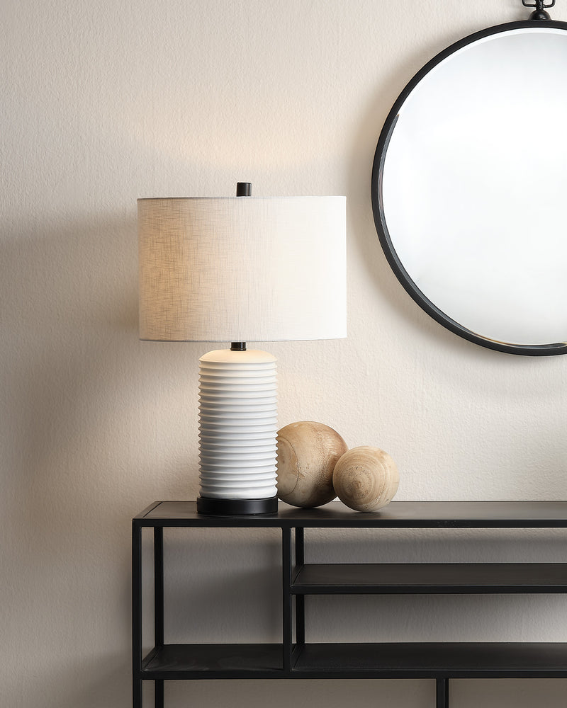 furrowed table lamp