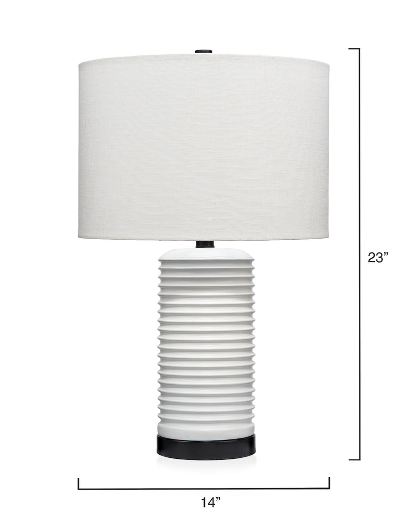 furrowed table lamp