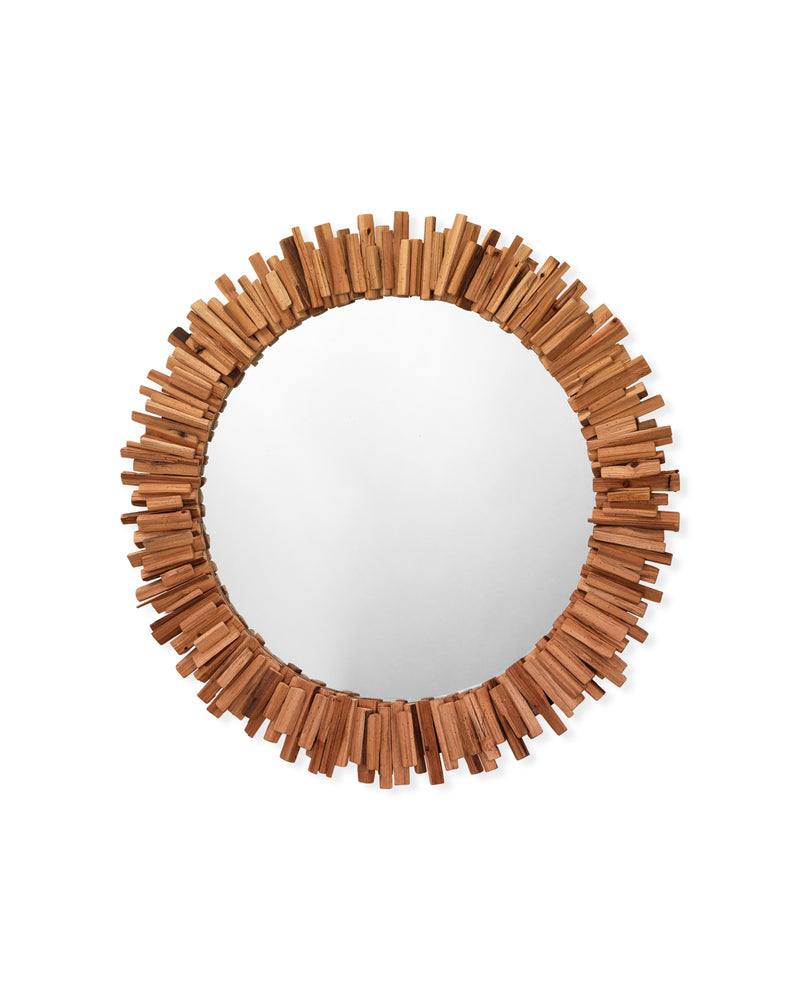 driftwood round mirror