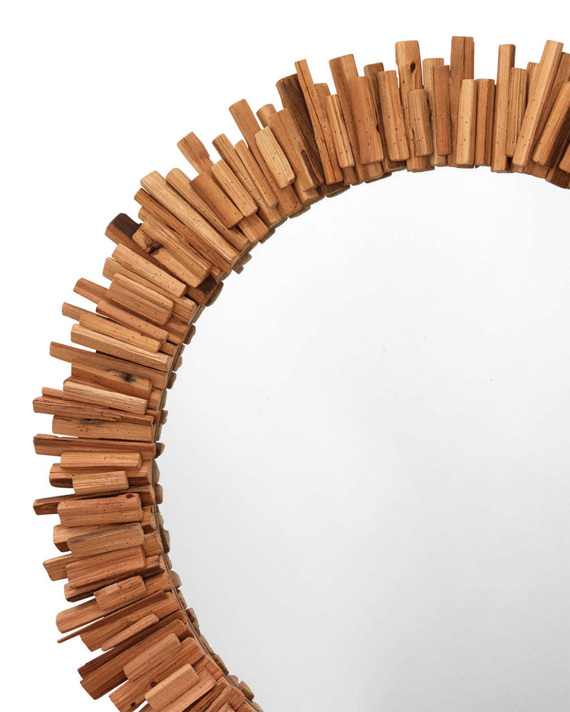 driftwood round mirror