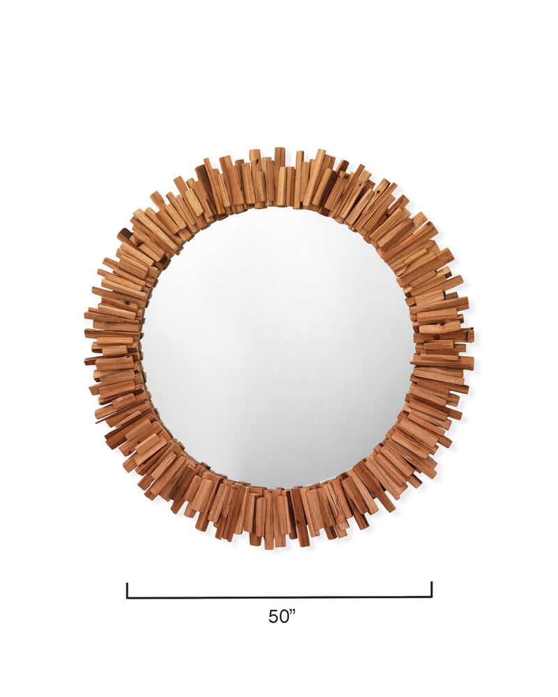 driftwood round mirror